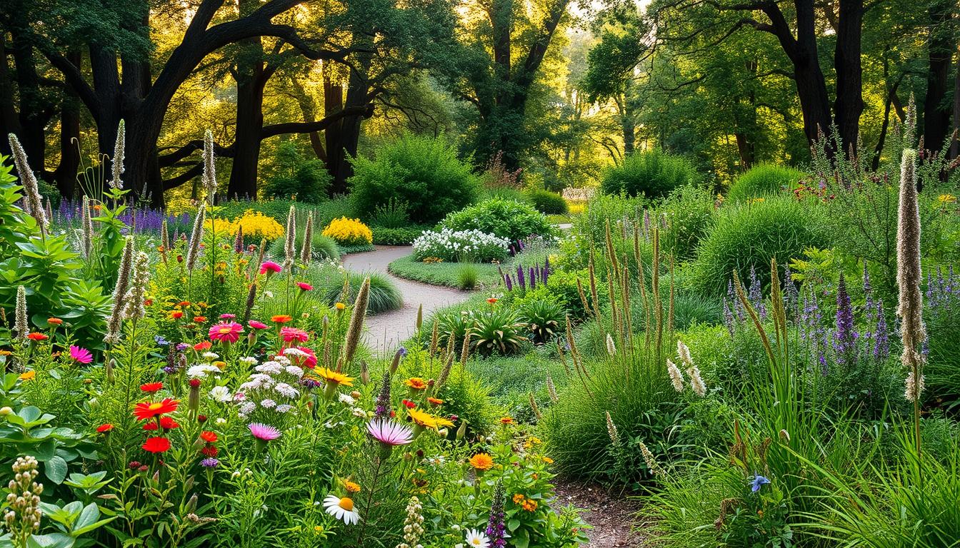 sustainable garden with native plants