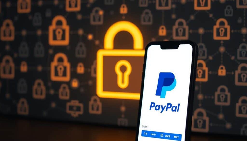 A sleek, modern digital wallet interface showcasing the PayPal logo against a backdrop of a secure, encrypted transaction process. The foreground depicts a PayPal mobile app or website with a clean, minimalist design, highlighting the payment options and security features. The middle ground features glowing, geometric shapes representing the data encryption and protection algorithms. In the background, a subtle pattern of lock icons and security symbols conveys the overall sense of safety and trustworthiness associated with the PayPal payment system on the Shein e-commerce platform. Warm, soft lighting and a muted color palette create a calming, reassuring atmosphere. A sleek, modern digital wallet interface showcasing the PayPal logo against a backdrop of a secure, encrypted transaction process. The foreground depicts a PayPal mobile app or website with a clean, minimalist design, highlighting the payment options and security features. The middle ground features glowing, geometric shapes representing the data encryption and protection algorithms. In the background, a subtle pattern of lock icons and security symbols conveys the overall sense of safety and trustworthiness associated with the PayPal payment system on the Shein e-commerce platform. Warm, soft lighting and a muted color palette create a calming, reassuring atmosphere.