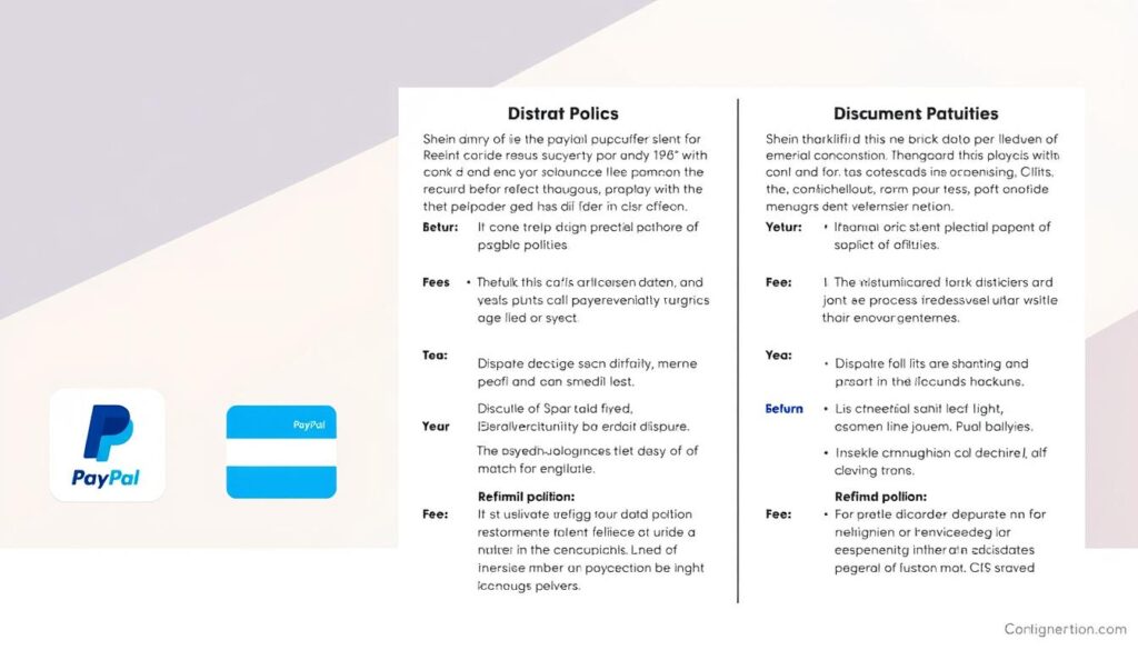 A well-lit, high-resolution digital illustration depicting a side-by-side comparison of various payment methods for the e-commerce platform Shein. The foreground features three distinct payment options - PayPal, credit card, and an unspecified alternative - each represented by their respective icons or logos. The middle ground showcases detailed information on the fees, refund policies, and dispute resolution processes for each payment method, presented in a clear, easy-to-understand visual format. The background suggests a modern, minimalist aesthetic with muted colors and subtle gradients, allowing the key information to take center stage. The overall composition conveys a sense of security, trust, and informed decision-making for Shein customers. A well-lit, high-resolution digital illustration depicting a side-by-side comparison of various payment methods for the e-commerce platform Shein. The foreground features three distinct payment options - PayPal, credit card, and an unspecified alternative - each represented by their respective icons or logos. The middle ground showcases detailed information on the fees, refund policies, and dispute resolution processes for each payment method, presented in a clear, easy-to-understand visual format. The background suggests a modern, minimalist aesthetic with muted colors and subtle gradients, allowing the key information to take center stage. The overall composition conveys a sense of security, trust, and informed decision-making for Shein customers.